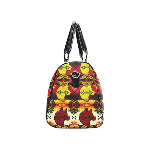 Sovereign Nation Fire with Wolf New Waterproof Travel Bag/Large (Model 1639) Waterproof Travel Bags (1639) e-joyer
