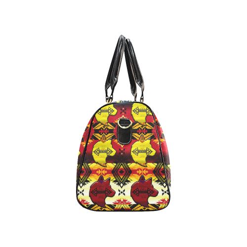 Sovereign Nation Fire with Wolf New Waterproof Travel Bag/Large (Model 1639) Waterproof Travel Bags (1639) e-joyer