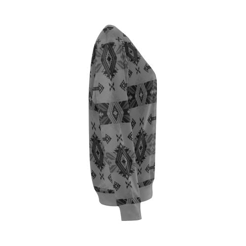 Sovereign Nation Gray All Over Print Crewneck Sweatshirt for Women (Model H18) Crewneck Sweatshirt for Women (H18) e-joyer