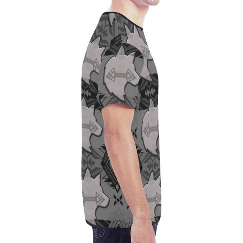 Sovereign Nation Gray with Wolf New All Over Print T-shirt for Men (Model T45) New All Over Print T-shirt for Men (T45) e-joyer