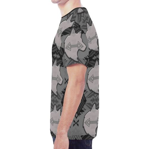 Sovereign Nation Gray with Wolf New All Over Print T-shirt for Men (Model T45) New All Over Print T-shirt for Men (T45) e-joyer