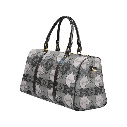 Sovereign Nation Gray with Wolf New Waterproof Travel Bag/Large (Model 1639) Waterproof Travel Bags (1639) e-joyer