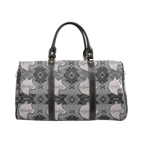 Sovereign Nation Gray with Wolf New Waterproof Travel Bag/Large (Model 1639) Waterproof Travel Bags (1639) e-joyer