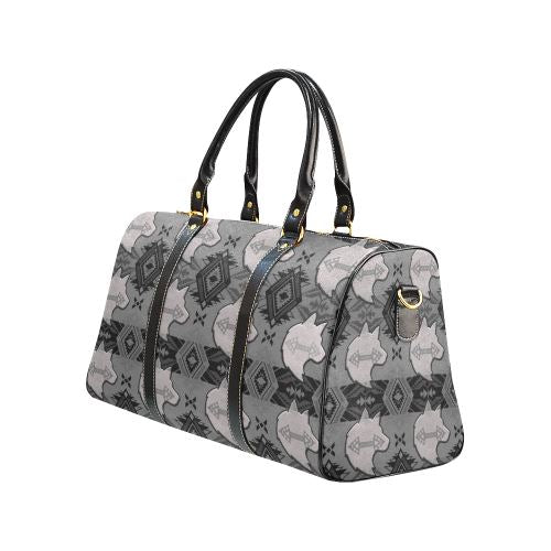 Sovereign Nation Gray with Wolf New Waterproof Travel Bag/Large (Model 1639) Waterproof Travel Bags (1639) e-joyer