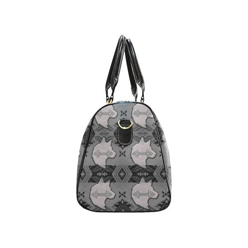 Sovereign Nation Gray with Wolf New Waterproof Travel Bag/Large (Model 1639) Waterproof Travel Bags (1639) e-joyer