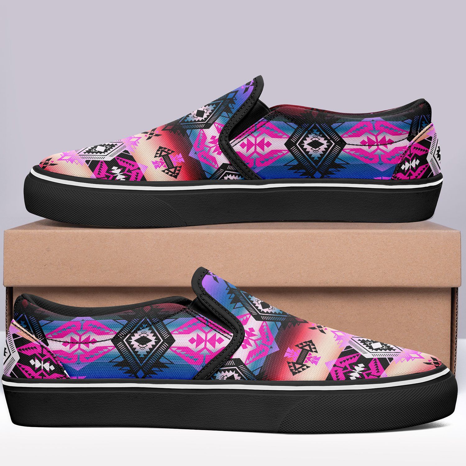 Sovereign Nation Skies Otoyimm Kid's Canvas Slip On Shoes otoyimm Herman