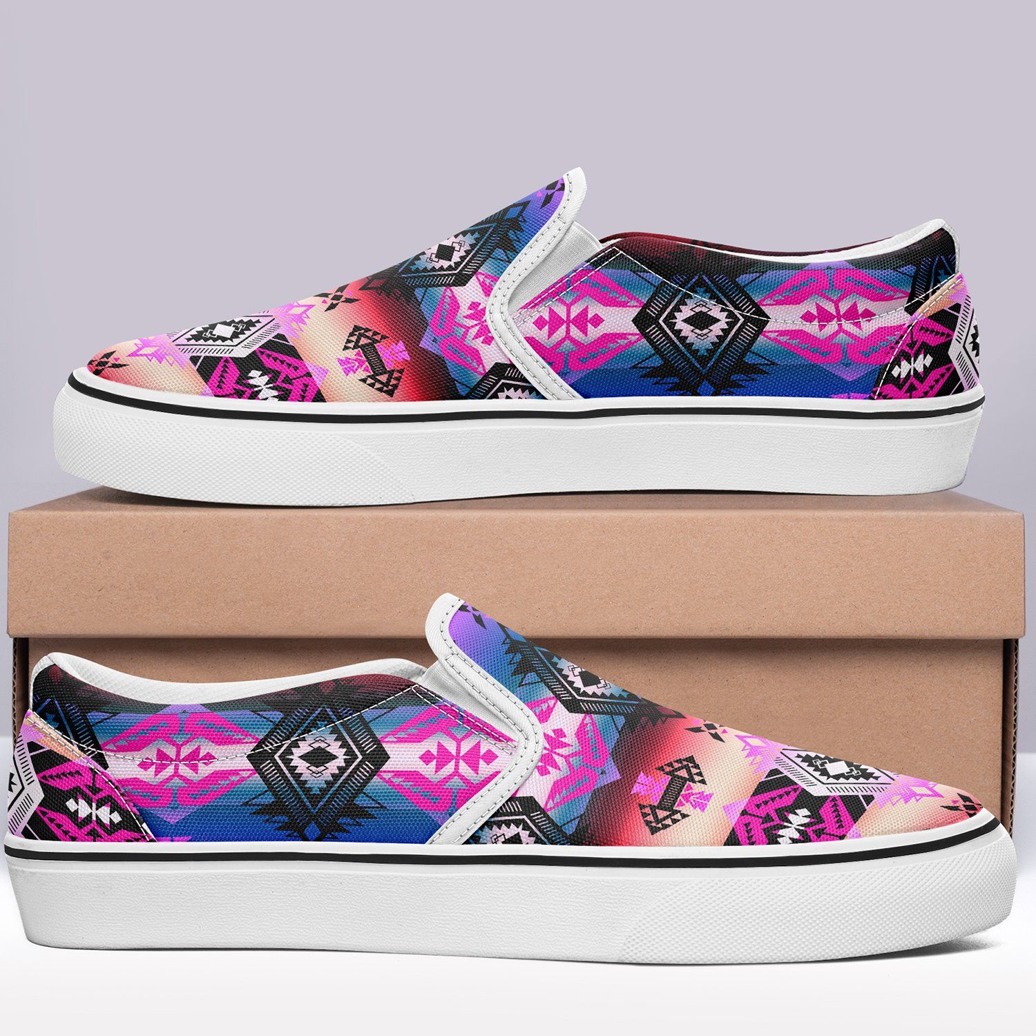 Sovereign Nation Skies Otoyimm Kid's Canvas Slip On Shoes otoyimm Herman