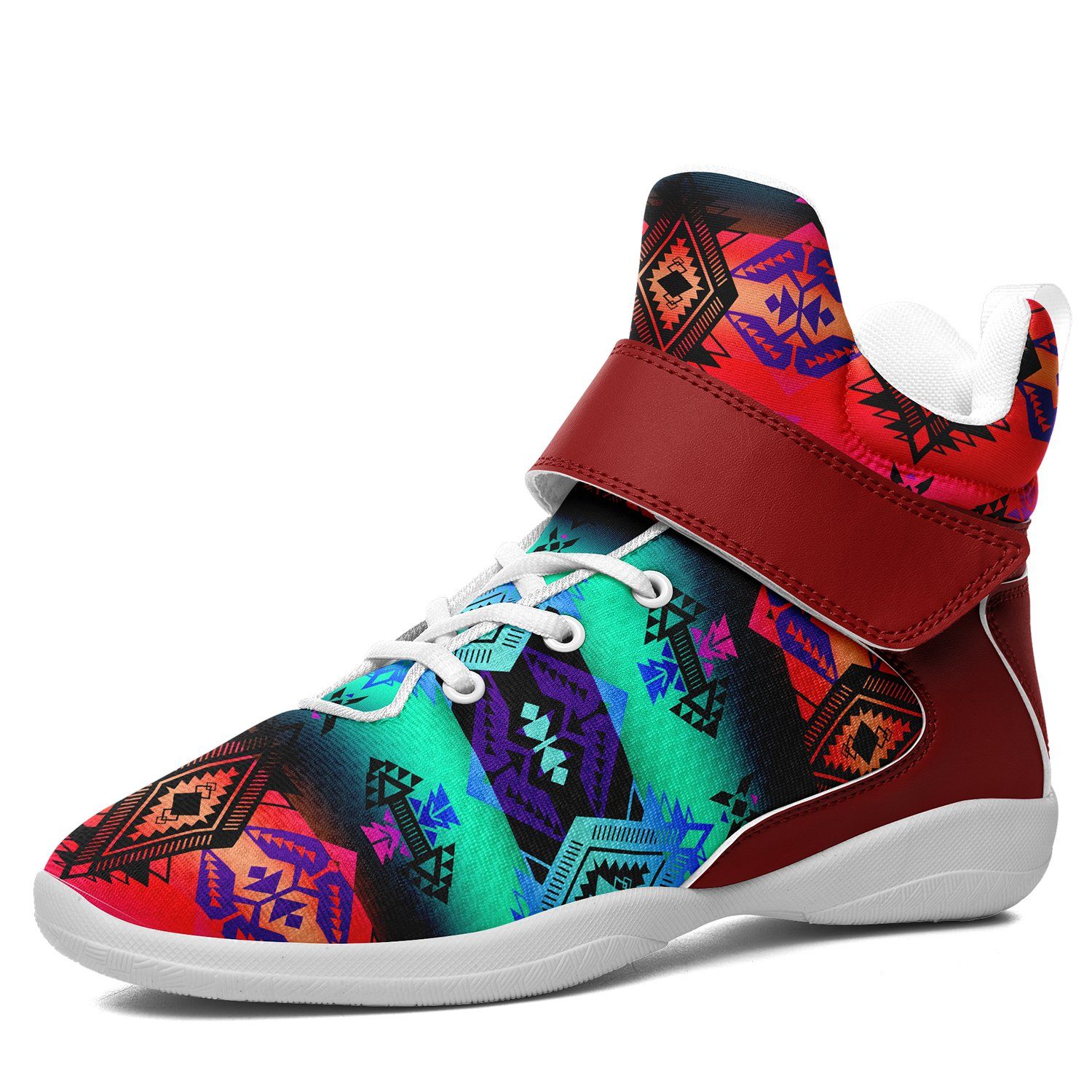 Sovereign Nation Sunrise Ipottaa Basketball / Sport High Top Shoes 49 Dzine US Women 4.5 / US Youth 3.5 / EUR 35 White Sole with Red Strap