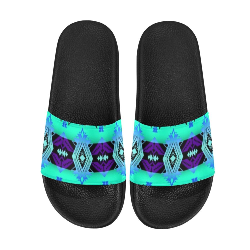 Sovereign Nation Sunrise Men's Slide Sandals (Model 057) Men's Slide Sandals (057) e-joyer