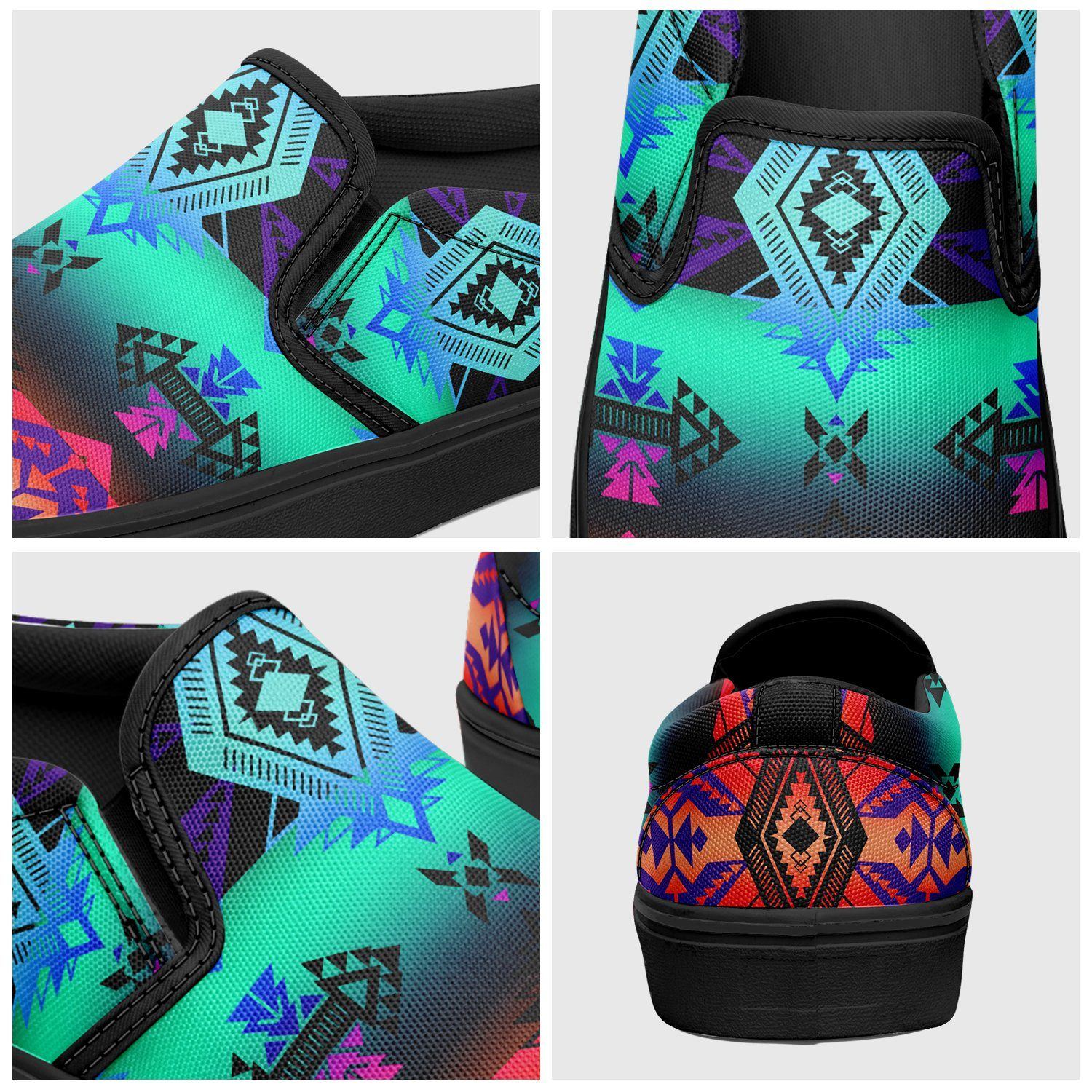 Sovereign Nation Sunrise Otoyimm Kid's Canvas Slip On Shoes 49 Dzine