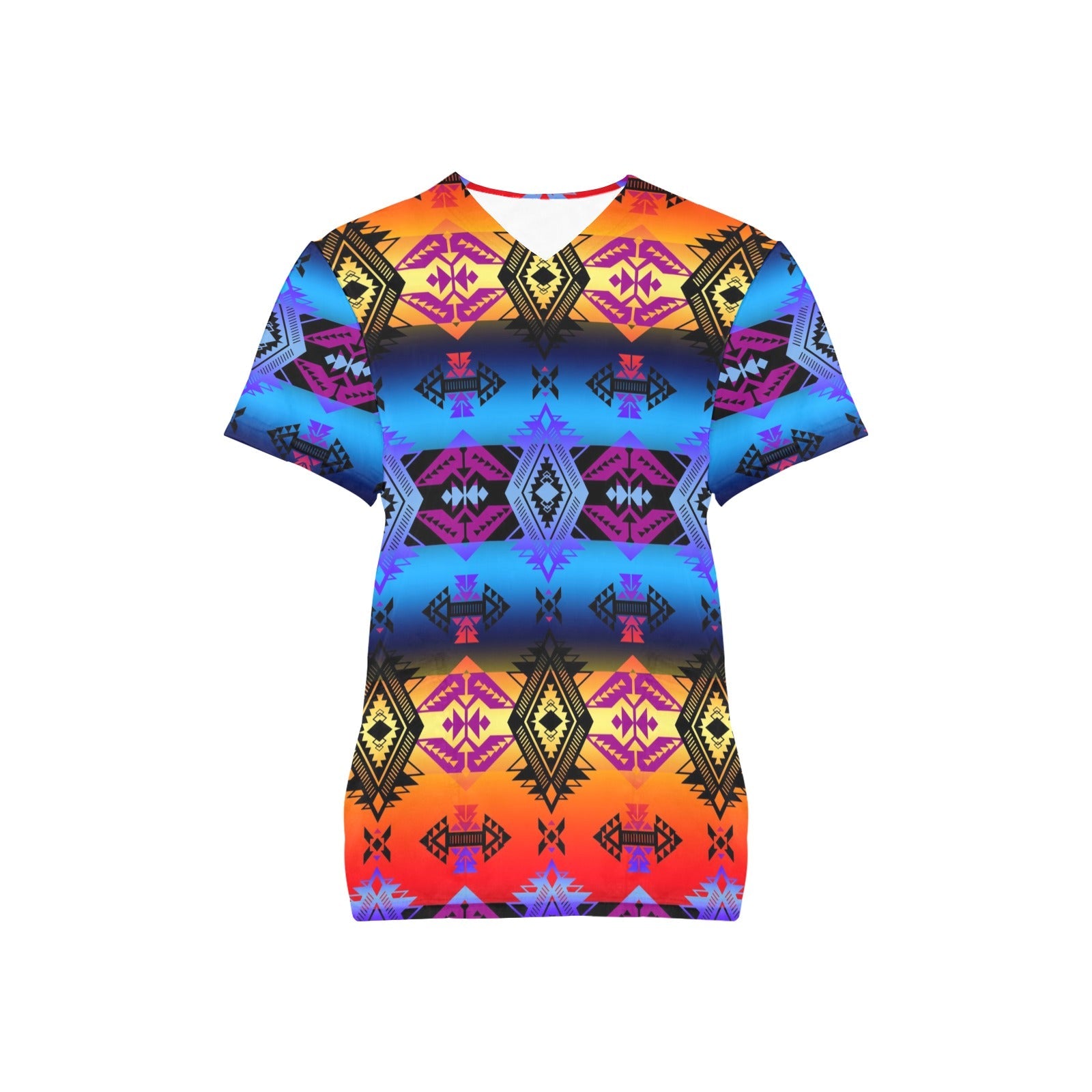 Sovereign Nation Sunset All Over Print Scrub Top Scrub Top e-joyer