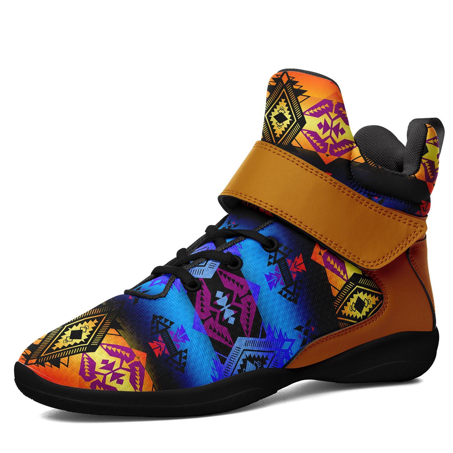 Sovereign Nation Sunset Ipottaa Basketball / Sport High Top Shoes 49 Dzine US Women 4.5 / US Youth 3.5 / EUR 35 Black Sole with Brown Strap 