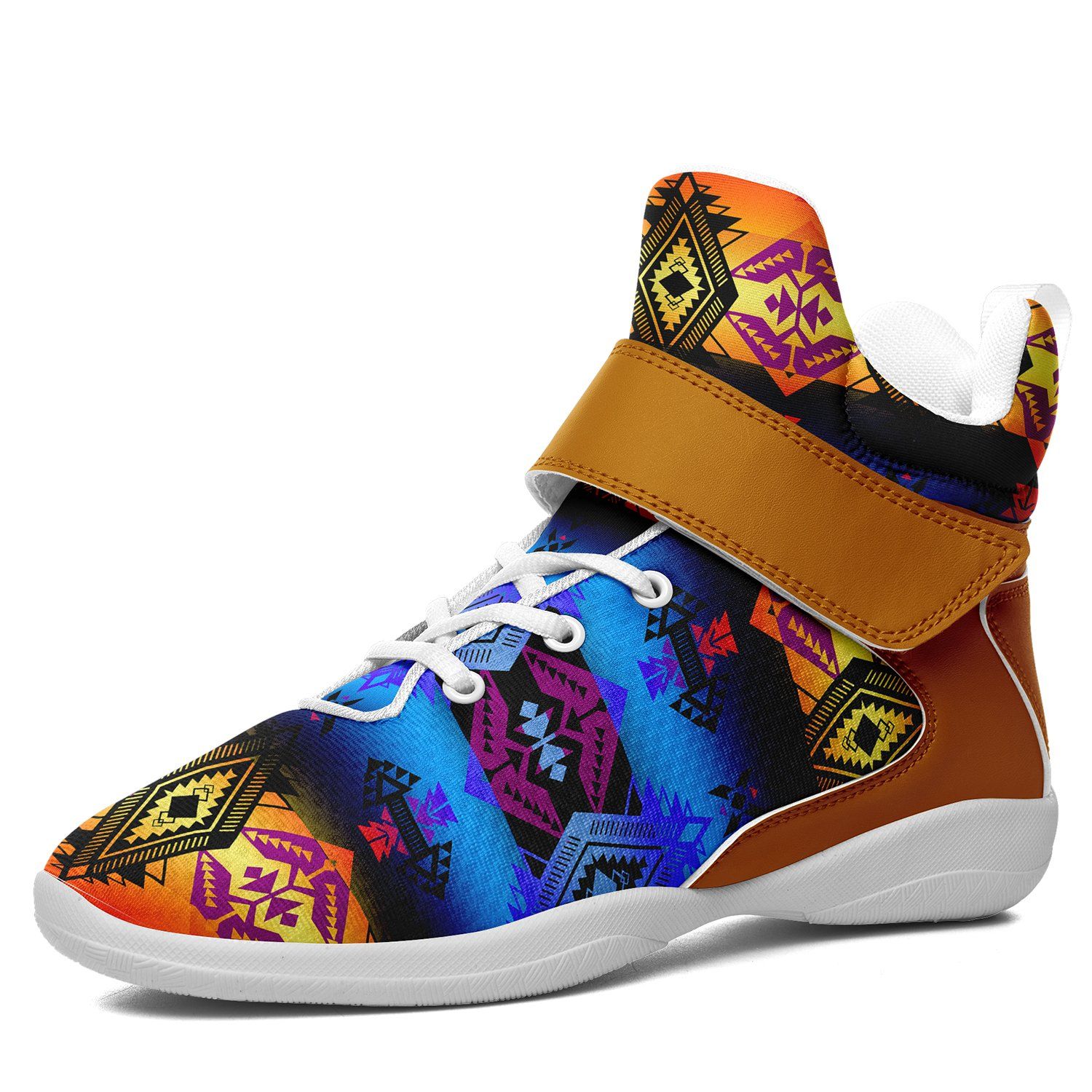 Sovereign Nation Sunset Ipottaa Basketball / Sport High Top Shoes 49 Dzine US Women 4.5 / US Youth 3.5 / EUR 35 White Sole with Brown Strap 