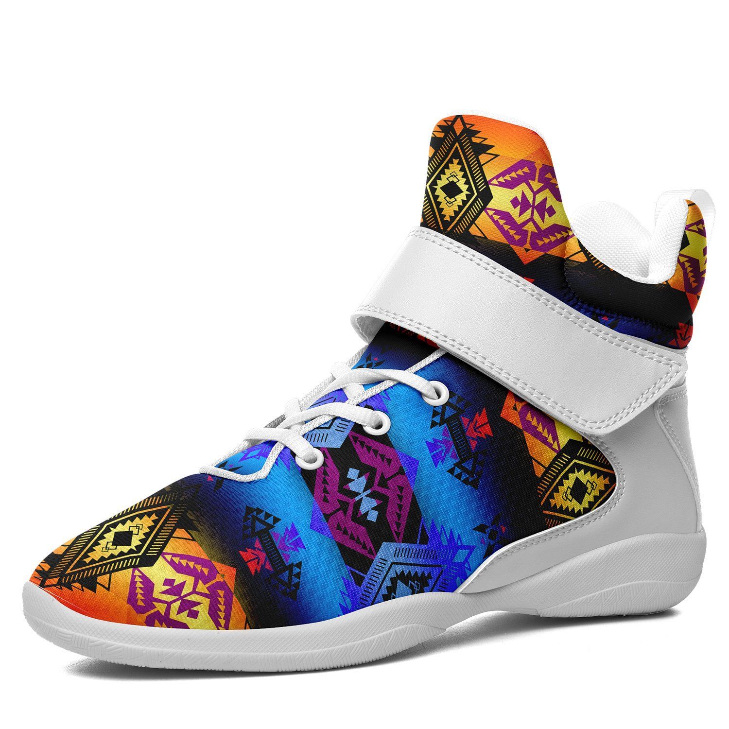 Sovereign Nation Sunset Kid's Ipottaa Basketball / Sport High Top Shoes 49 Dzine US Child 12.5 / EUR 30 White Sole with White Strap