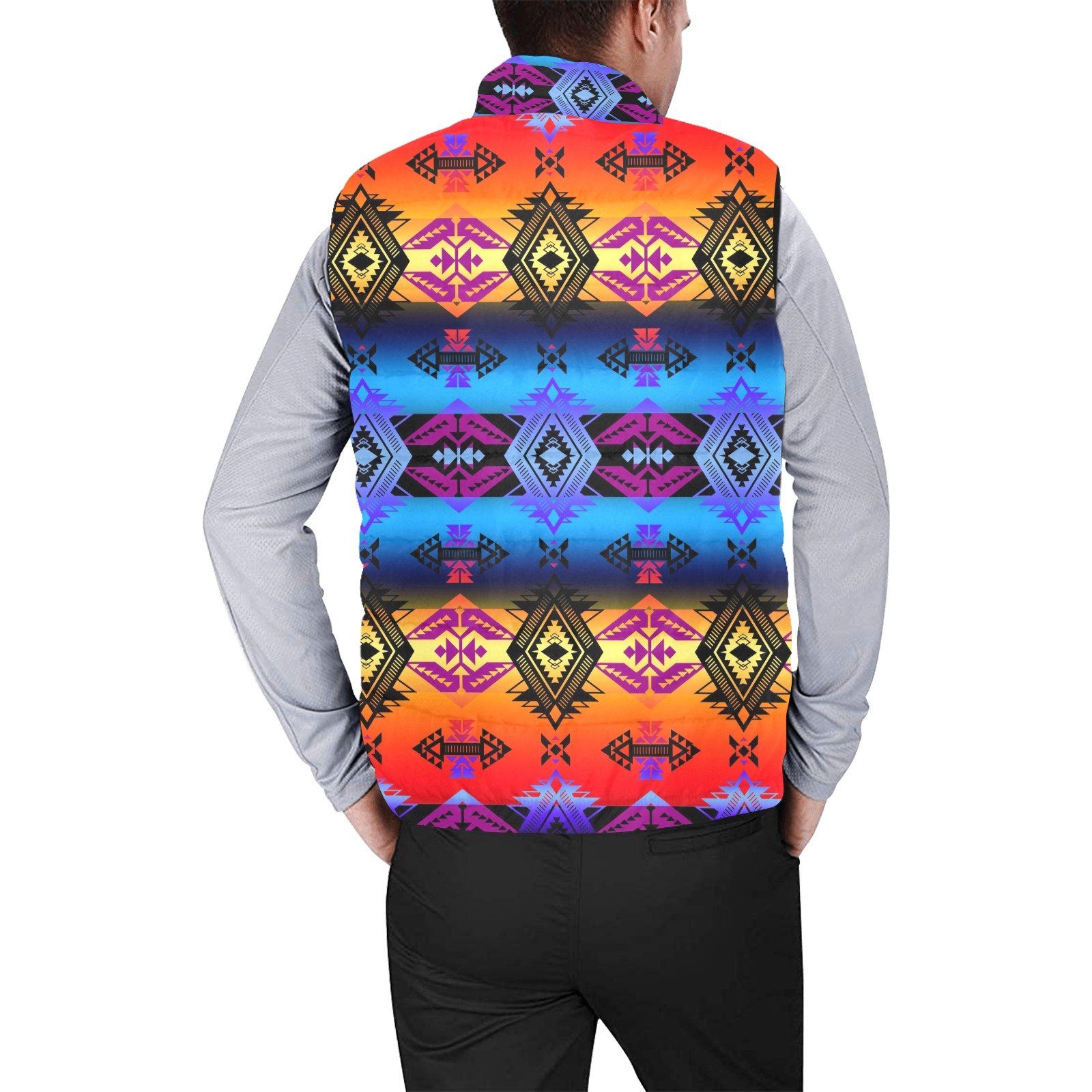 Sovereign Nation Sunset Men's Padded Vest Jacket (Model H44) Men's Padded Vest Jacket (H44) e-joyer