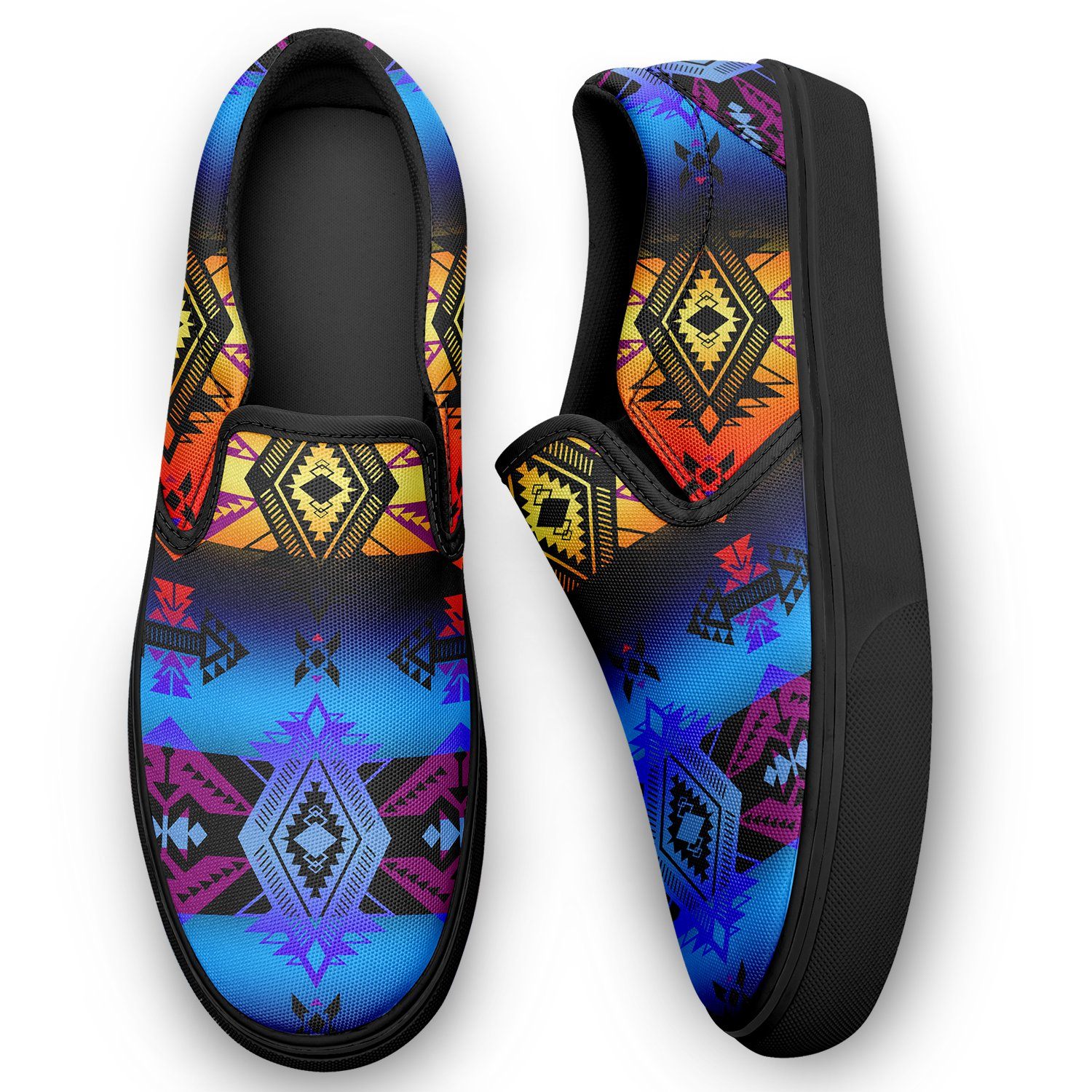 Sovereign Nation Sunset Otoyimm Kid's Canvas Slip On Shoes 49 Dzine