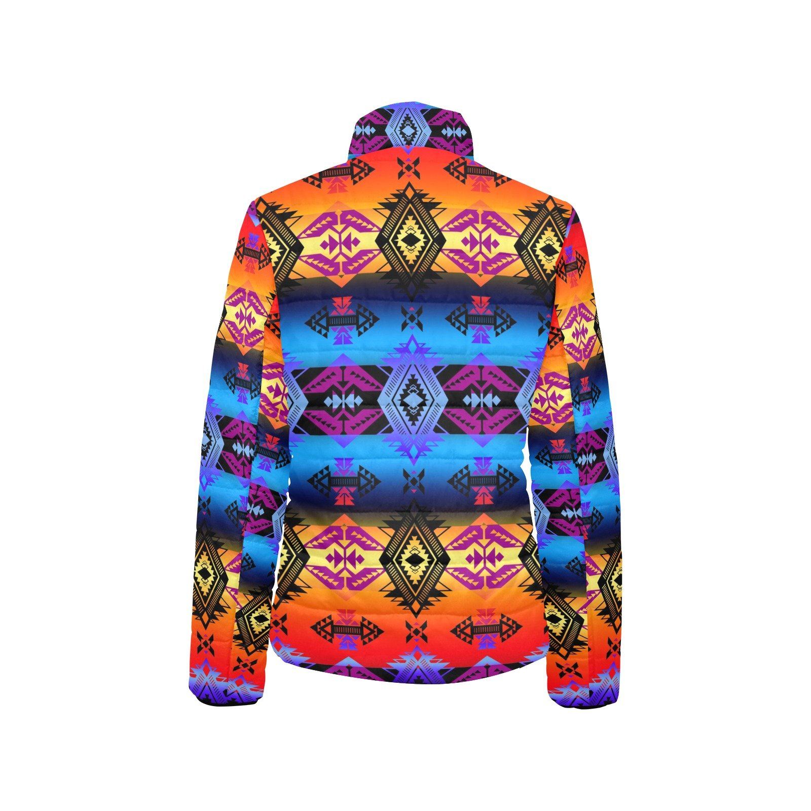 Sovereign Nation Sunset Women's Stand Collar Padded Jacket (Model H41) jacket e-joyer