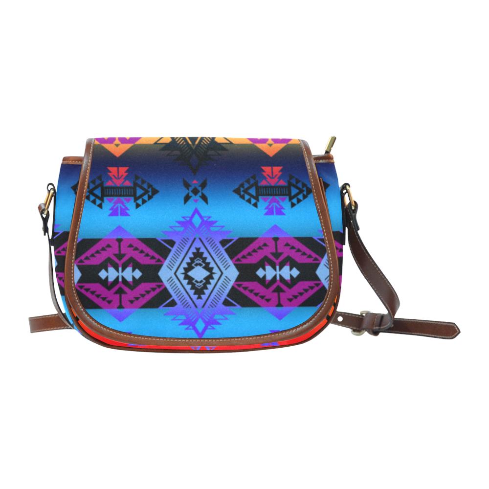 Soveriegn Nation Sunset Saddle Bag/Small (Model 1649) Full Customization Saddle Bag/Small (Full Customization) e-joyer
