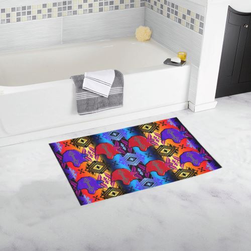 Soveriegn Nation Sunset with Wolf Bath Rug 16''x 28'' Bath Rug 16''x 28'' e-joyer
