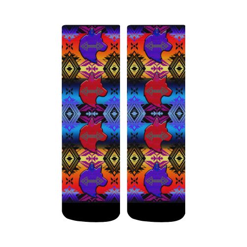 Soveriegn Nation Sunset with Wolf Crew Socks Crew Socks e-joyer