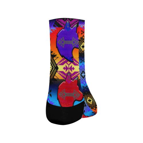 Soveriegn Nation Sunset with Wolf Crew Socks Crew Socks e-joyer