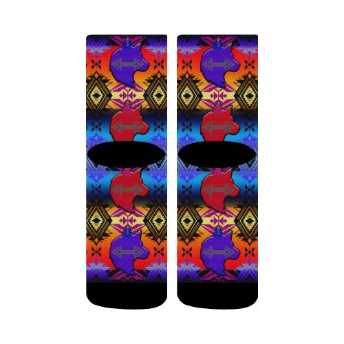 Soveriegn Nation Sunset with Wolf Crew Socks Crew Socks e-joyer