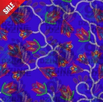 Spring Blossoms Blue Cotton Poplin Fabric By the Yard Fabric NBprintex