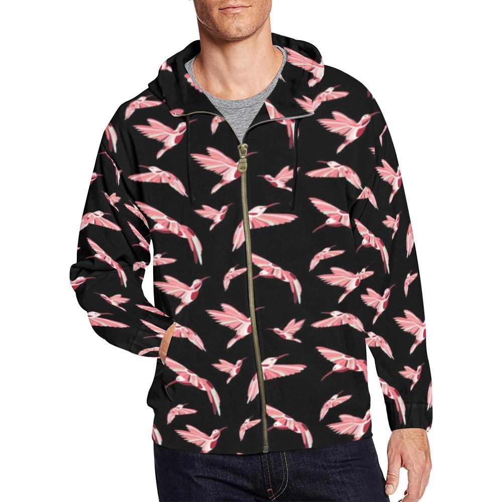 Strawberry Black All Over Print Full Zip Hoodie for Men (Model H14) All Over Print Full Zip Hoodie for Men (H14) e-joyer 