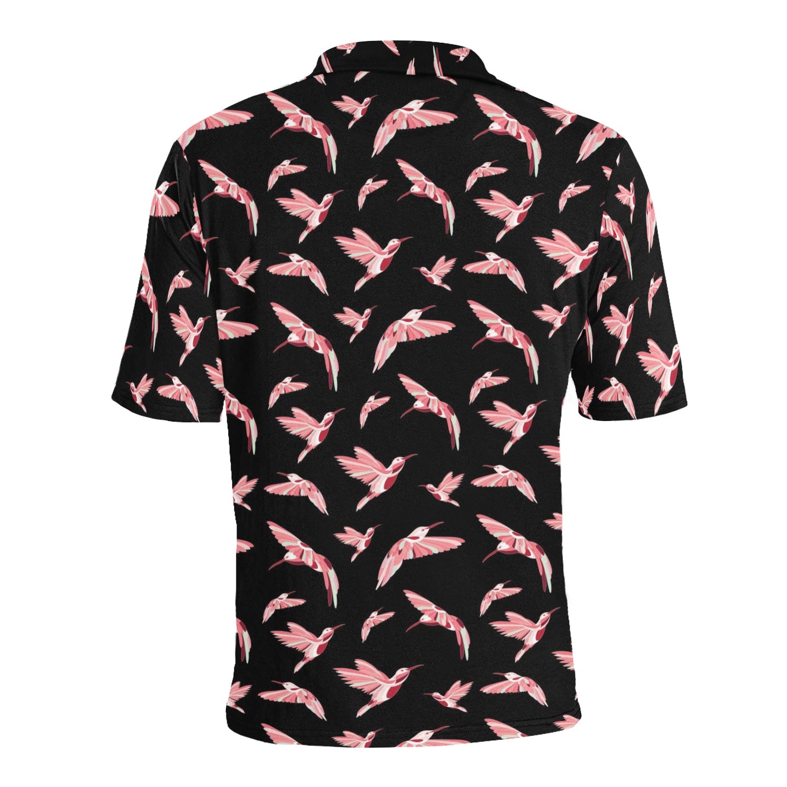 Strawberry Black Men's All Over Print Polo Shirt (Model T55) Men's Polo Shirt (Model T55) e-joyer
