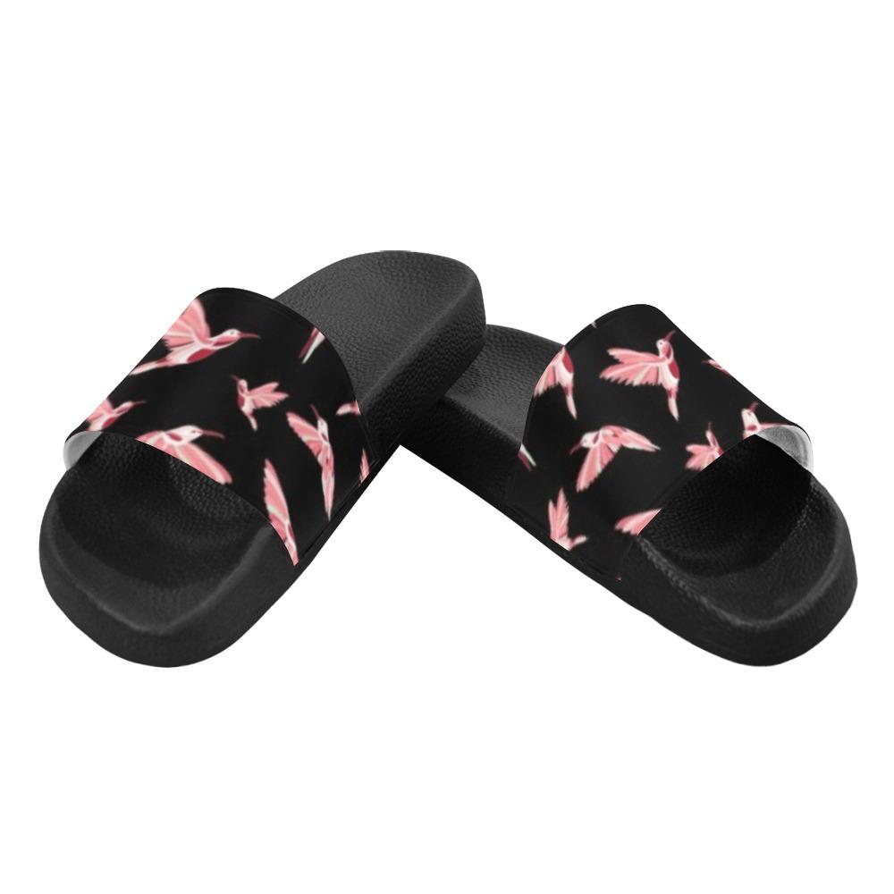 Strawberry Black Men's Slide Sandals (Model 057) Men's Slide Sandals (057) e-joyer