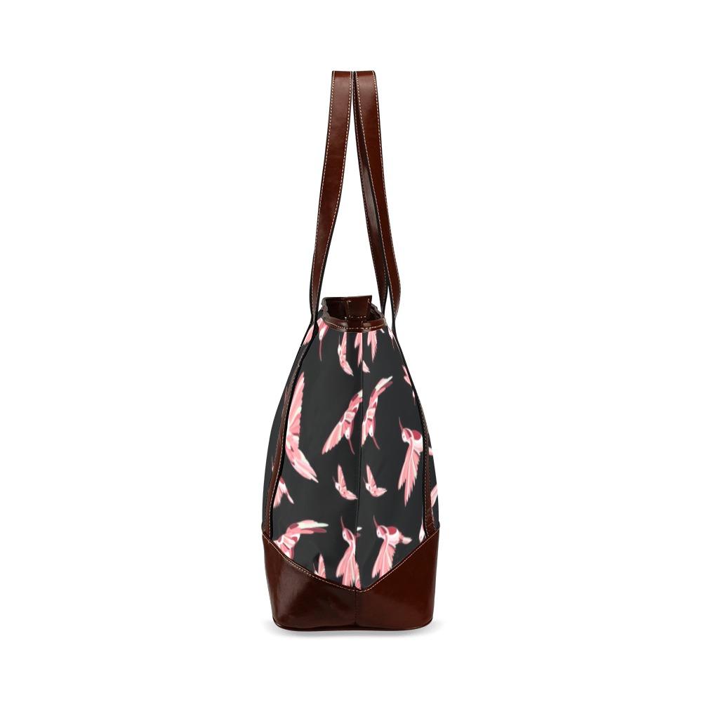 Strawberry Black Tote Handbag (Model 1642) Tote Handbags (1642) e-joyer