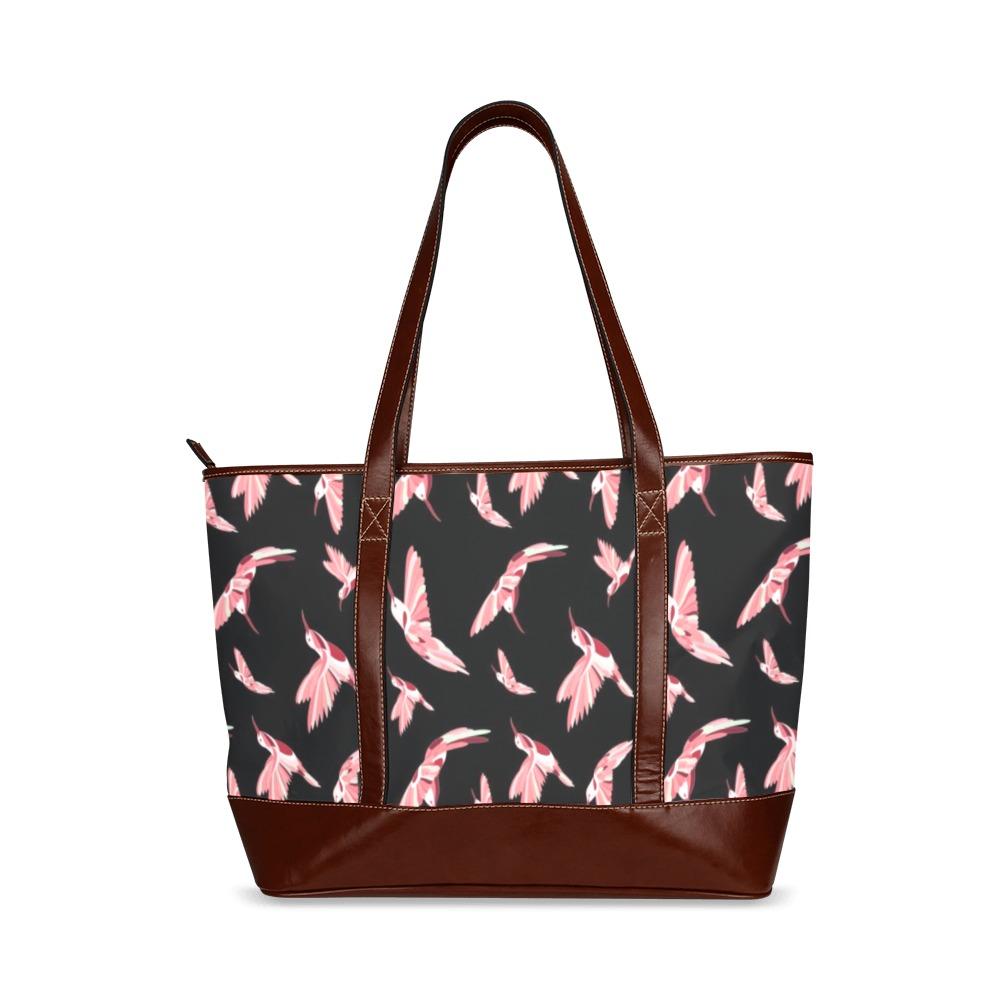 Strawberry Black Tote Handbag (Model 1642) Tote Handbags (1642) e-joyer