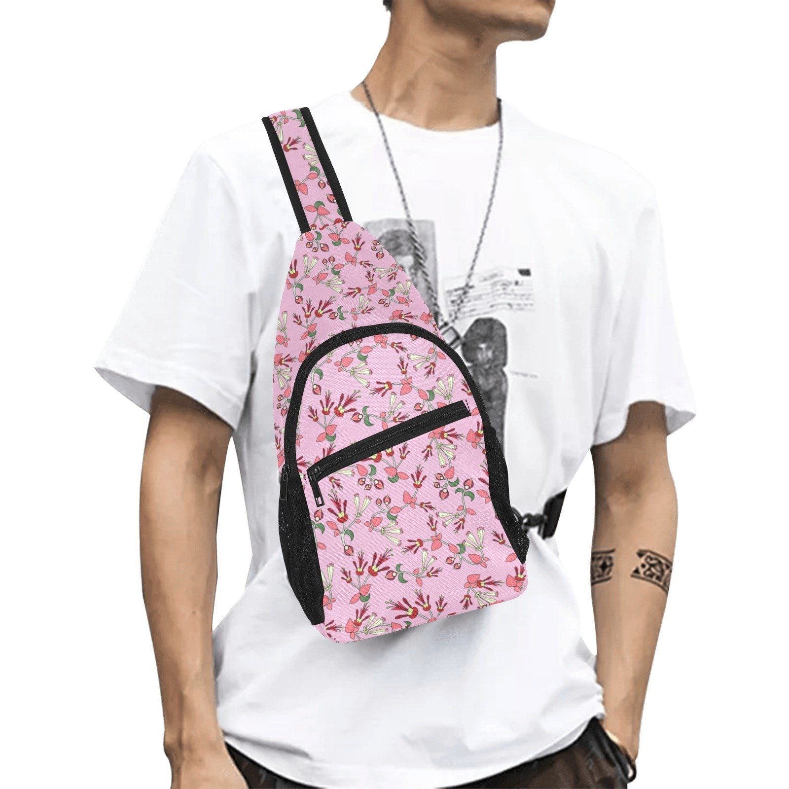 Strawberry Floral All Over Print Chest Bag (Model 1719) All Over Print Chest Bag (1719) e-joyer 