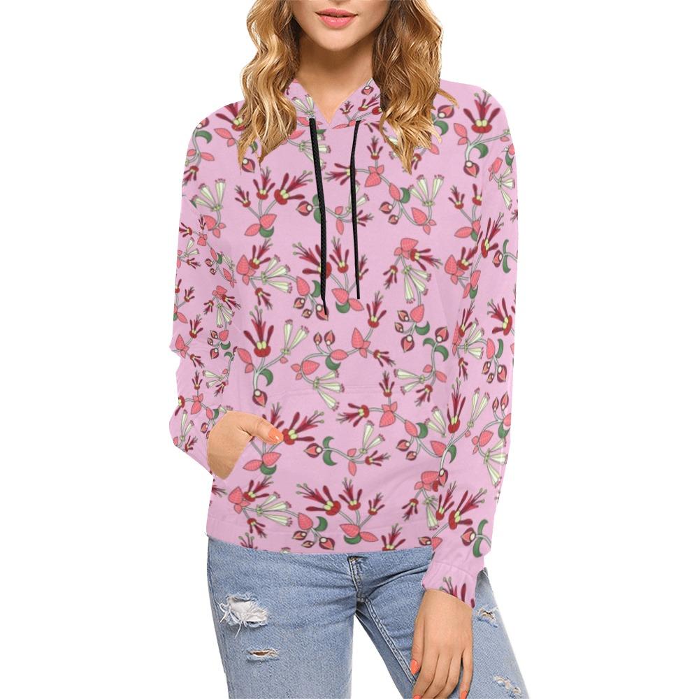 Strawberry Floral All Over Print Hoodie for Women (USA Size) (Model H13) All Over Print Hoodie for Women (H13) e-joyer
