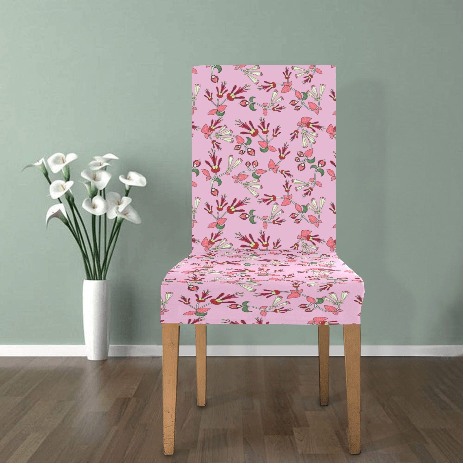 Strawberry Floral Chair Cover (Pack of 4) Chair Cover (Pack of 4) e-joyer 