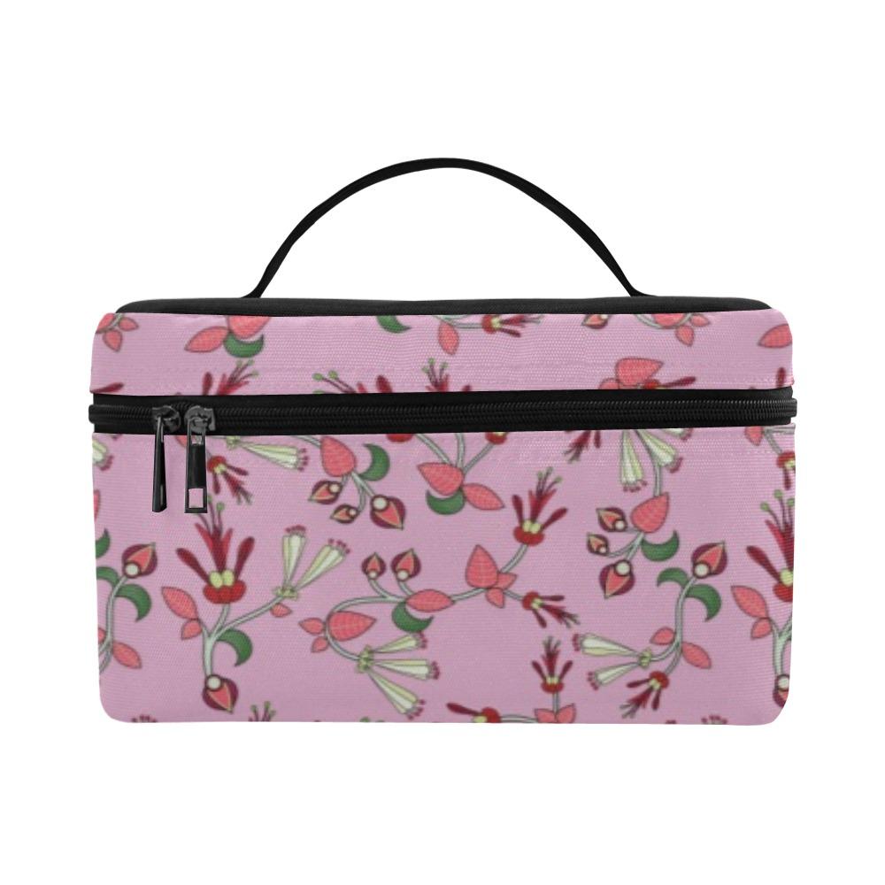 Strawberry Floral Cosmetic Bag/Large (Model 1658) bag e-joyer