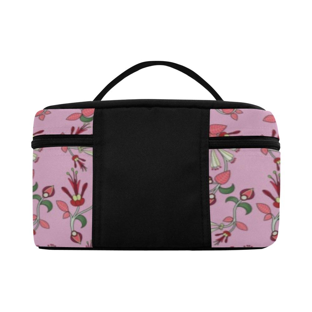 Strawberry Floral Cosmetic Bag/Large (Model 1658) bag e-joyer