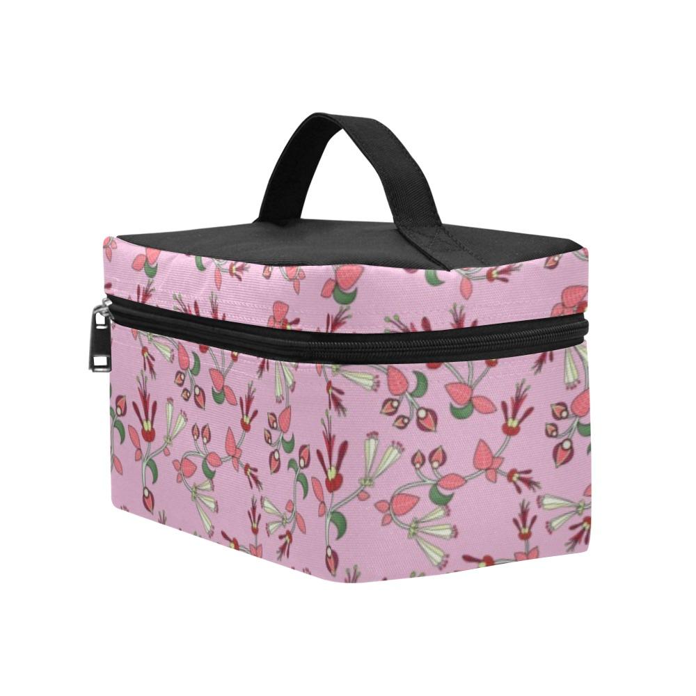 Strawberry Floral Cosmetic Bag/Large (Model 1658) bag e-joyer