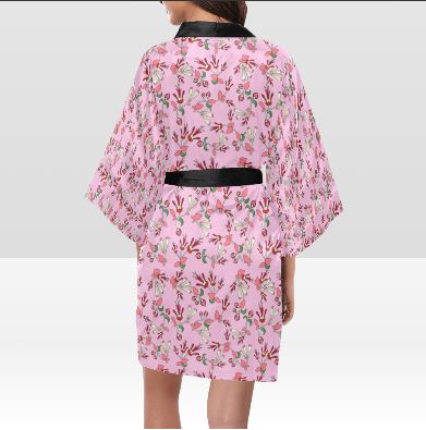 Strawberry Floral Kimono Robe Artsadd