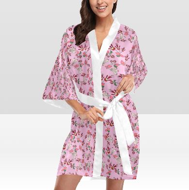 Strawberry Floral Kimono Robe Artsadd