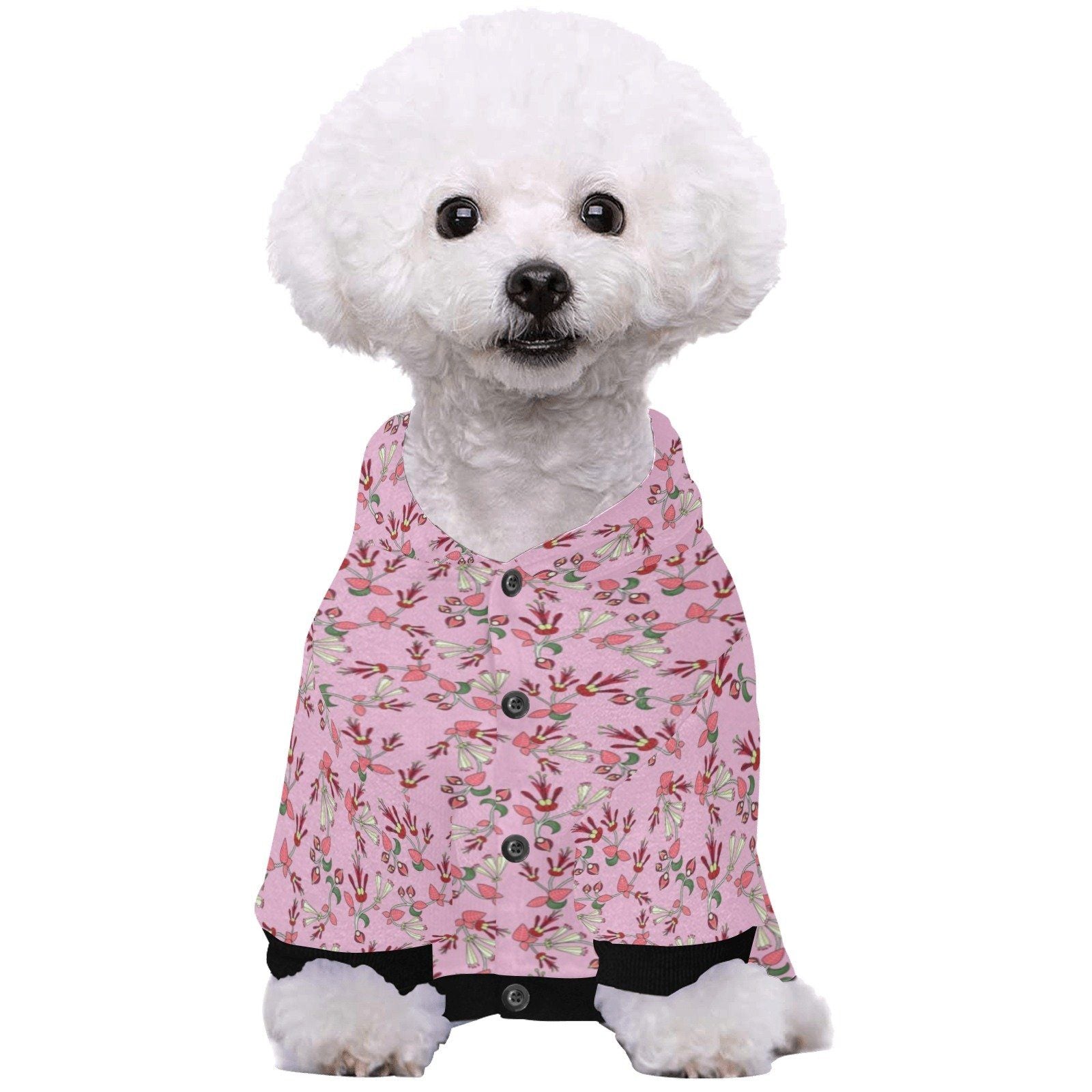Fleece Pink Flowers Dog Pajamas