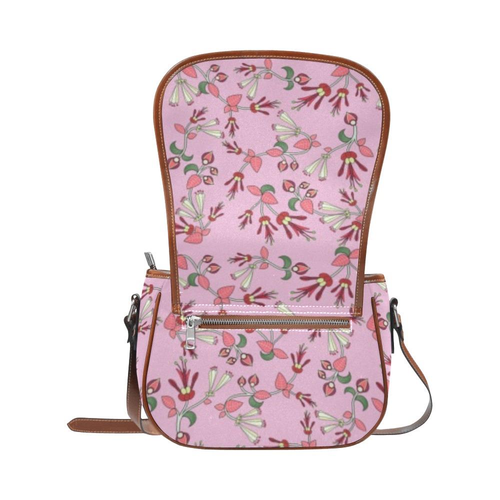 Strawberry Floral Saddle Bag/Small (Model 1649) Full Customization Saddle Bag/Small (Full Customization) e-joyer 
