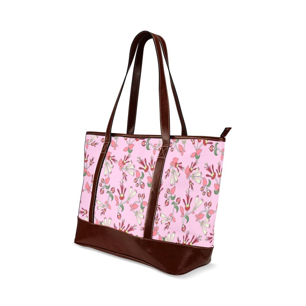 Strawberry Floral Tote Handbag (Model 1642) Tote Handbags (1642) e-joyer