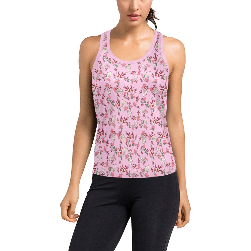Strawberry Floral Women's Racerback Tank Top (Model T60) Racerback Tank Top (T60) e-joyer
