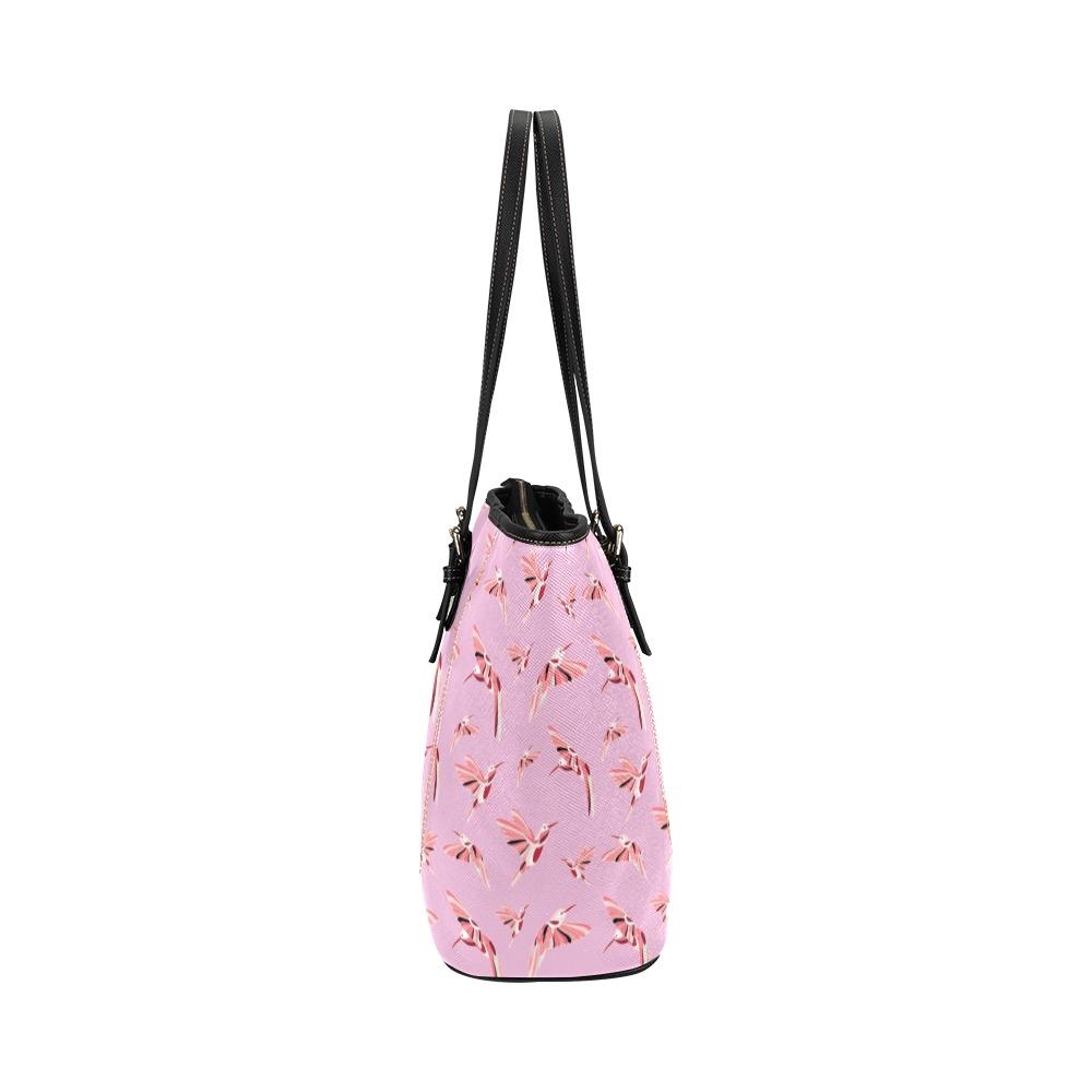 Strawberry Pink Leather Tote Bag/Large (Model 1640) Leather Tote Bag (1640) e-joyer