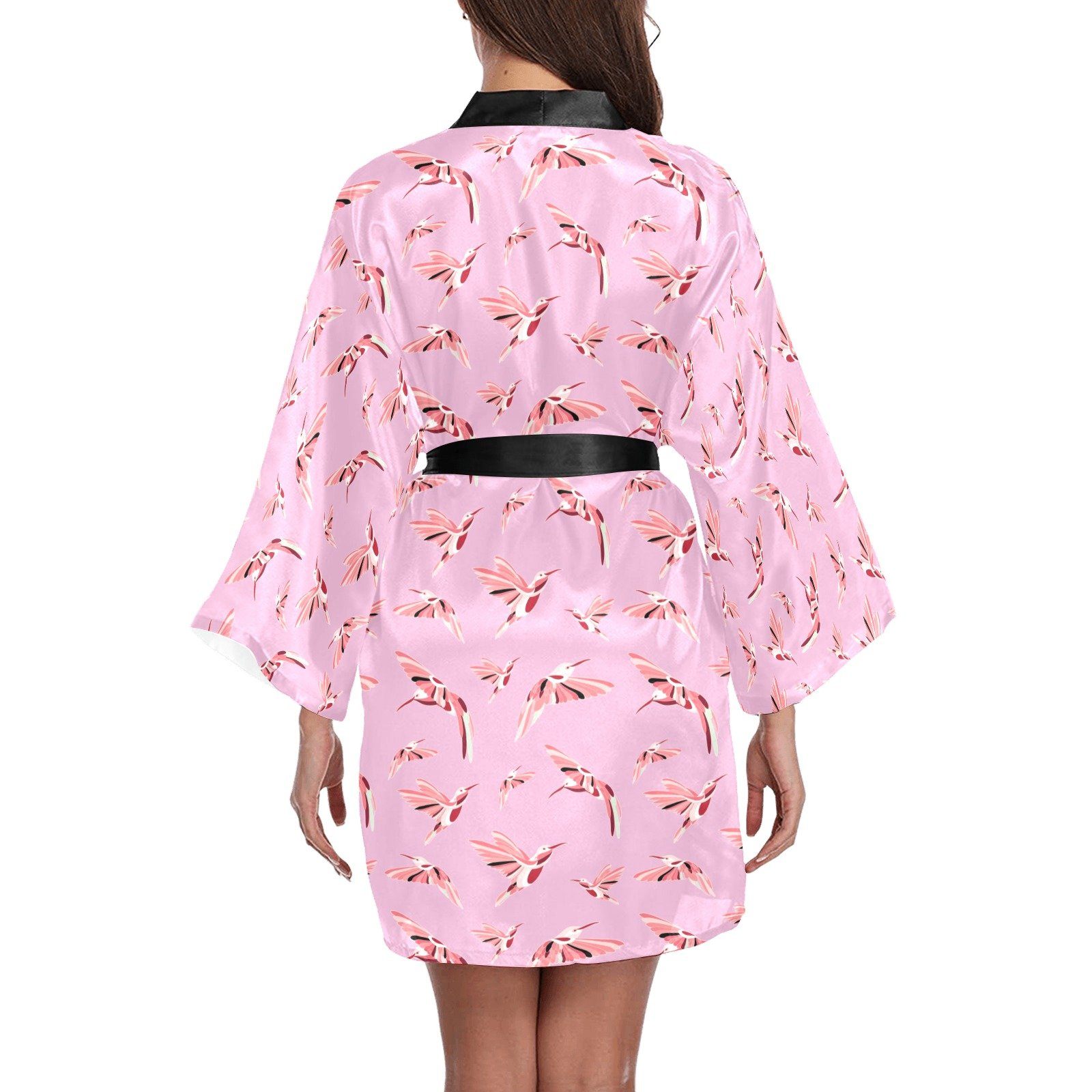 Strawberry Pink Long Sleeve Kimono Robe Long Sleeve Kimono Robe e-joyer 