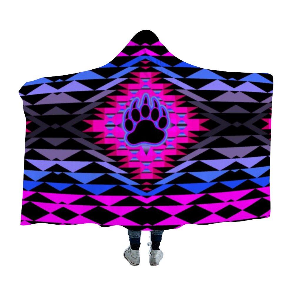 Sunset Bearpaw Blanket Pink Hooded Blanket 49 Dzine