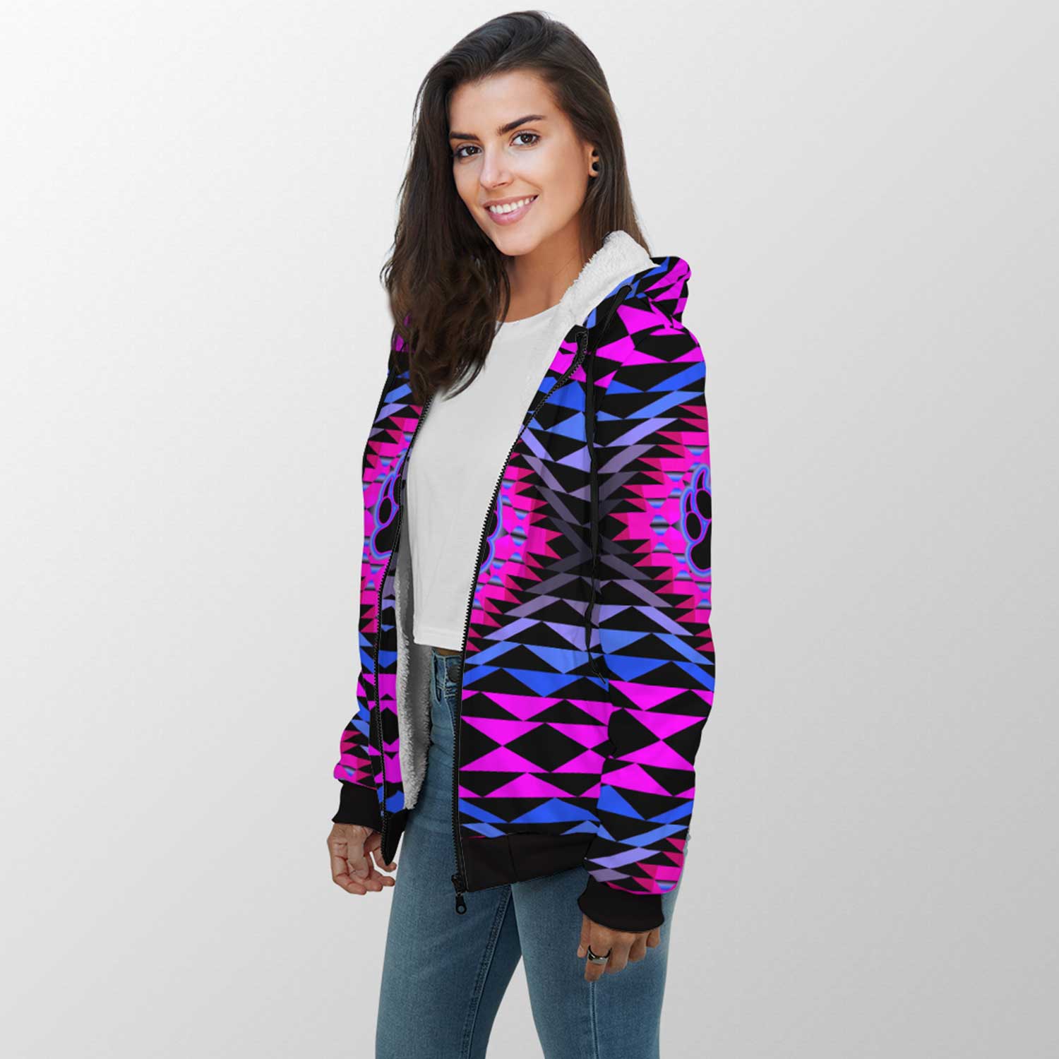 Sunset Bearpaw Sherpa Hoodie 49 Dzine