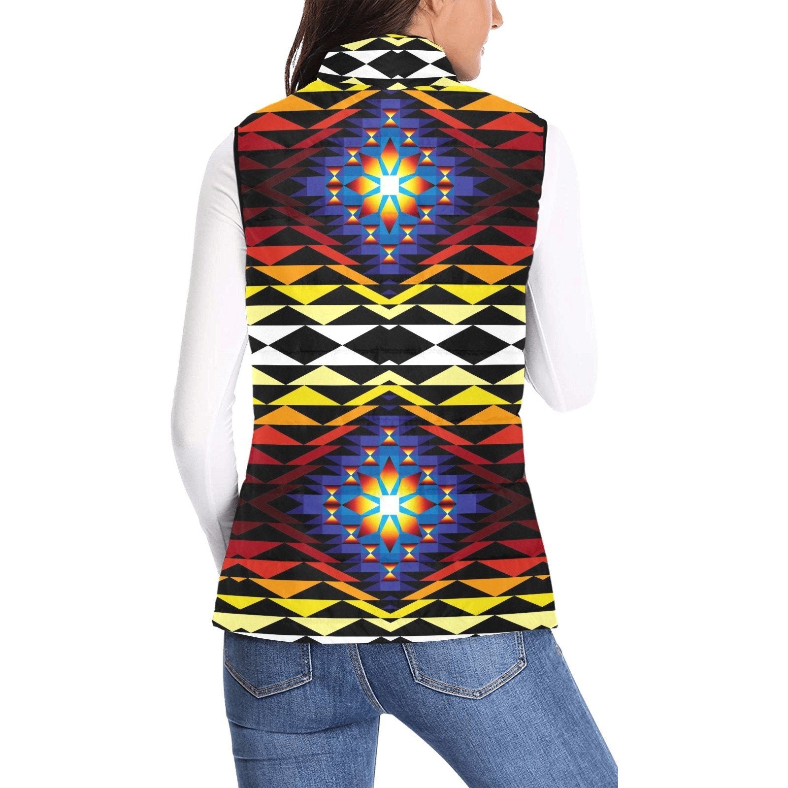 Sunset Blanket (2) Women's Padded Vest Jacket (Model H44) Women's Padded Vest Jacket (H44) e-joyer
