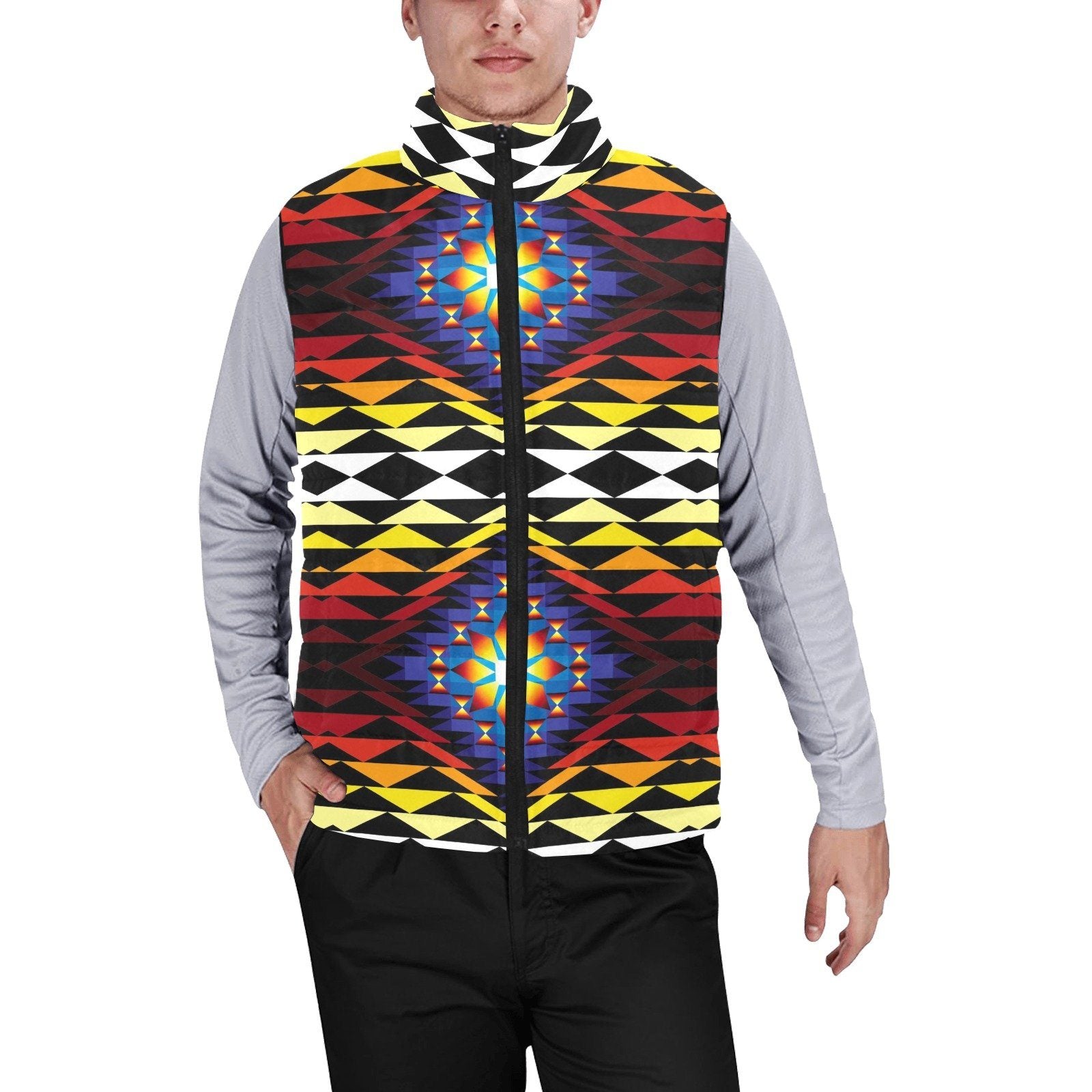 Sunset Blanket Men's Padded Vest Jacket (Model H44) Men's Padded Vest Jacket (H44) e-joyer 